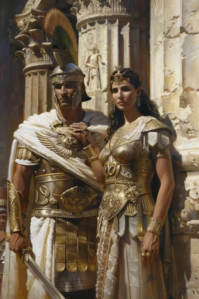 Arquétipo da Cleópatra junto com o imperador 